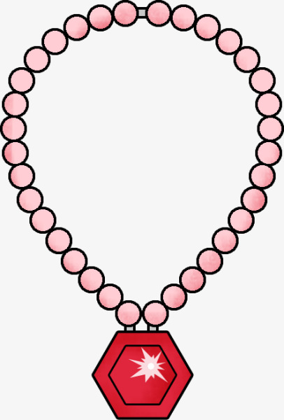 406x600 Hand Drawn Cartoon Diamond Necklace, Pearl, Pink, Red Gem Png