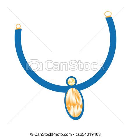 450x470 Isolated Necklace Icon On A White Background, Vector Vector