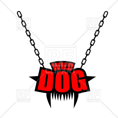400x400 Necklace Wild Dog Emblem Royalty Free Vector Clip Art Image
