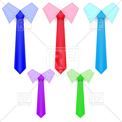 400x400 Set Of Colorful Plain Ties Royalty Free Vector Clip Art Image