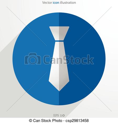 450x470 Vector Necktie Web Flat Icon. Isolated On White. Clipart Vector