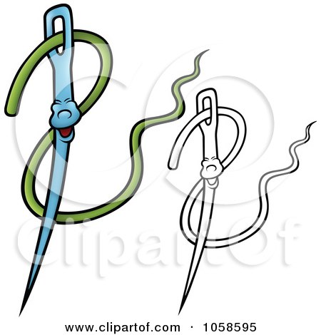 450x470 Royalty Free Vector Clip Art Illustration Of A Needle And Thread