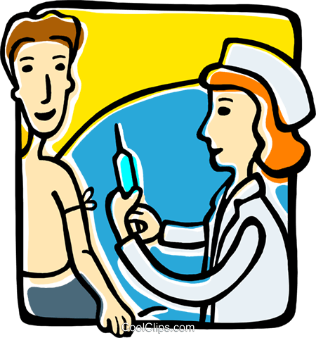 450x480 Nurse With A Needle Royalty Free Vector Clip Art Illustration