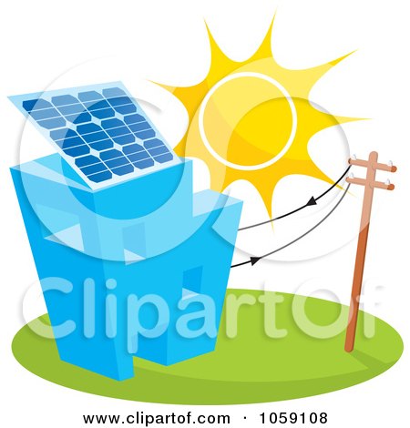 450x470 Royalty Free Vector Clip Art Illustration Of A Solar Powered