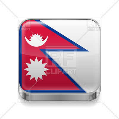 400x400 Square Metal Icon With Flag Of Nepal Royalty Free Vector Clip Art