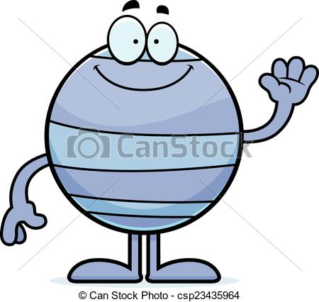 450x426 Cartoon Neptune Waving. A Cartoon Illustration Of The Planet