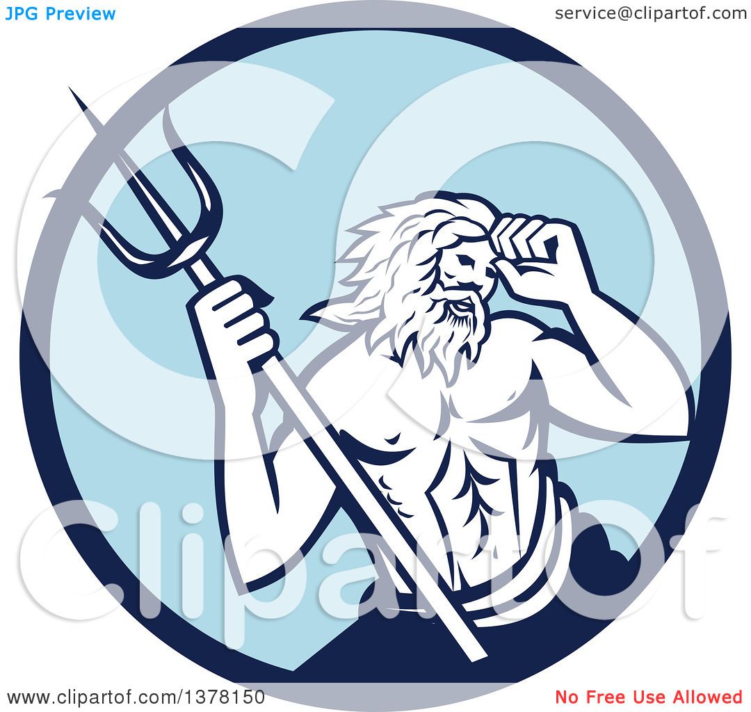 1080x1024 Clipart Of A Roman Sea God, Neptune Or Poseidon, With A Trident