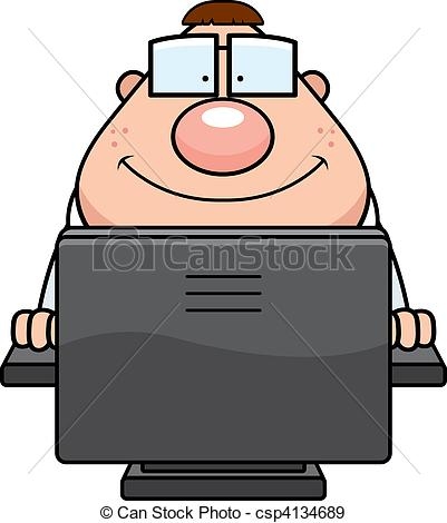 401x470 Free Clipart Computer Geek