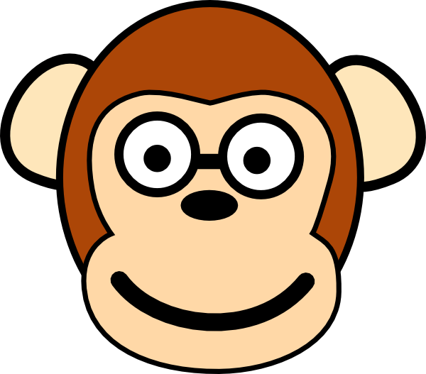 600x527 Monkey With Glasses Clip Art