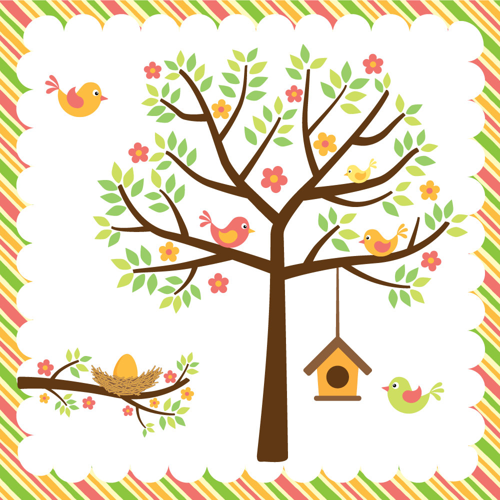 1000x1000 Nest Clipart Spring Bird