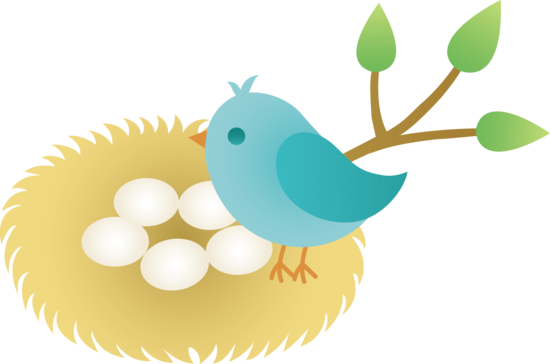 550x364 Animated Bird Clip Art Blue Bird With Nest Of Eggs