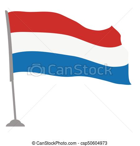 450x470 Isolated Flag Of The Netherlands On A Pole, Vector Vectors
