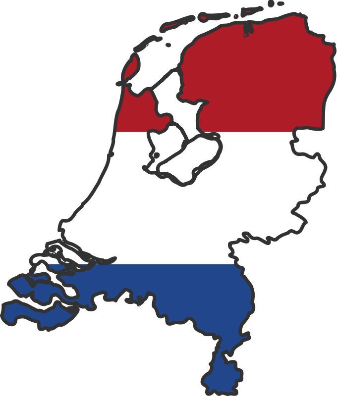 680x800 Netherlands Flag Map Red, White And Blue Bleu, Blanc Et Rouge
