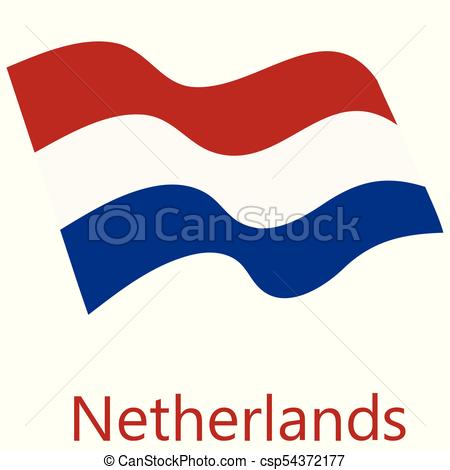 450x470 Netherlands Flag Vector. Vector Illustration Waving Flag