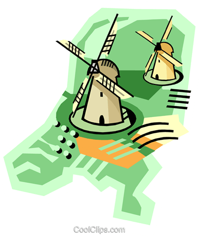 404x480 Geotechnical Style, The Netherlands Royalty Free Vector Clip Art