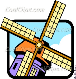 288x300 Dutch Windmill Vector Clip Art