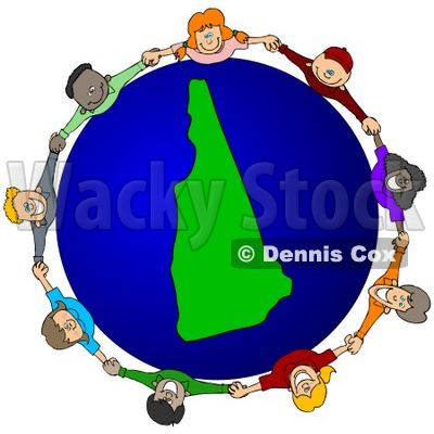 400x400 Free (Rf) Clipart Illustration Of A Circle Of Children Holding