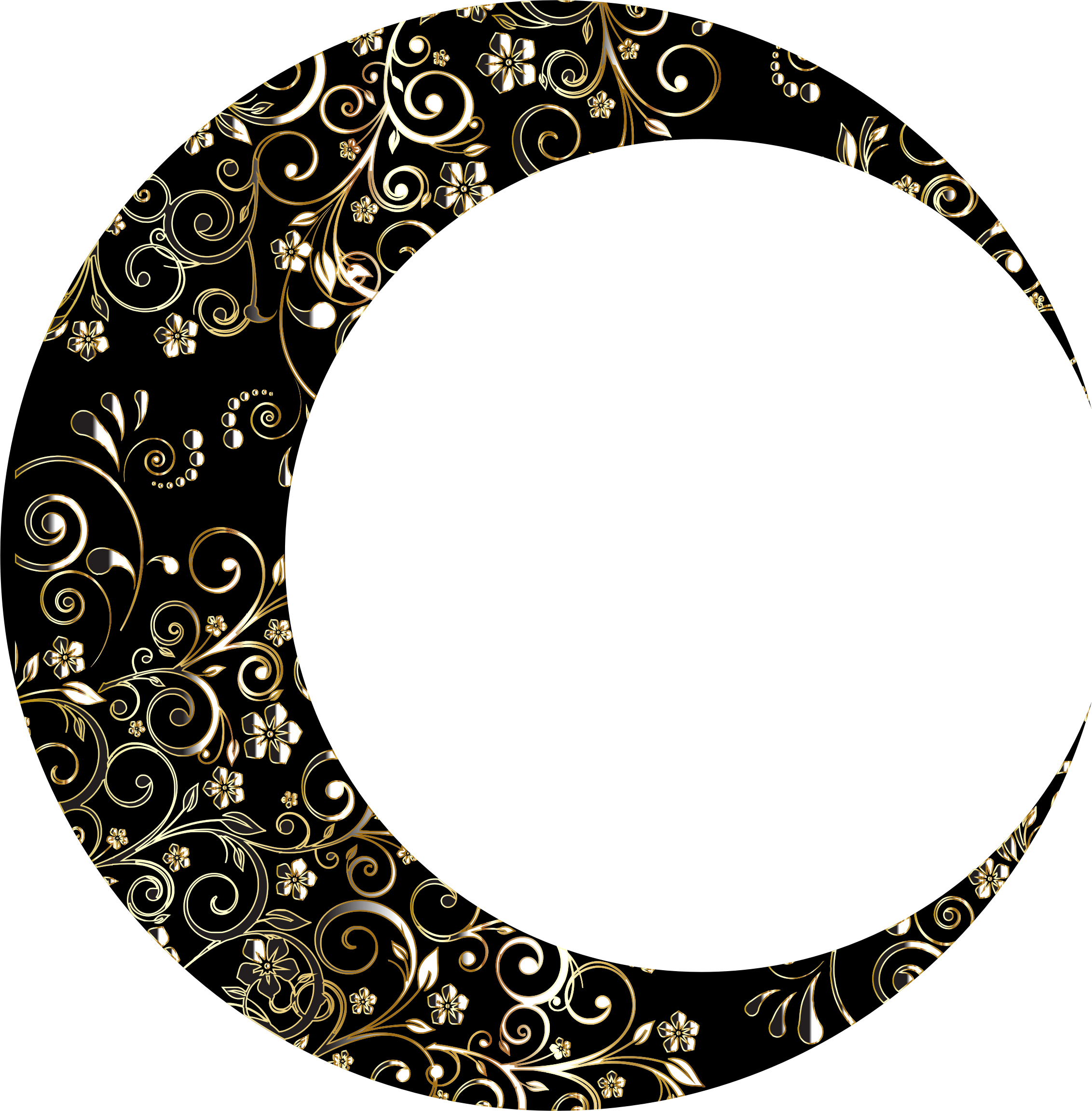 2264x2304 Gold Floral Crescent Moon Mark Ii 12 Icons Png