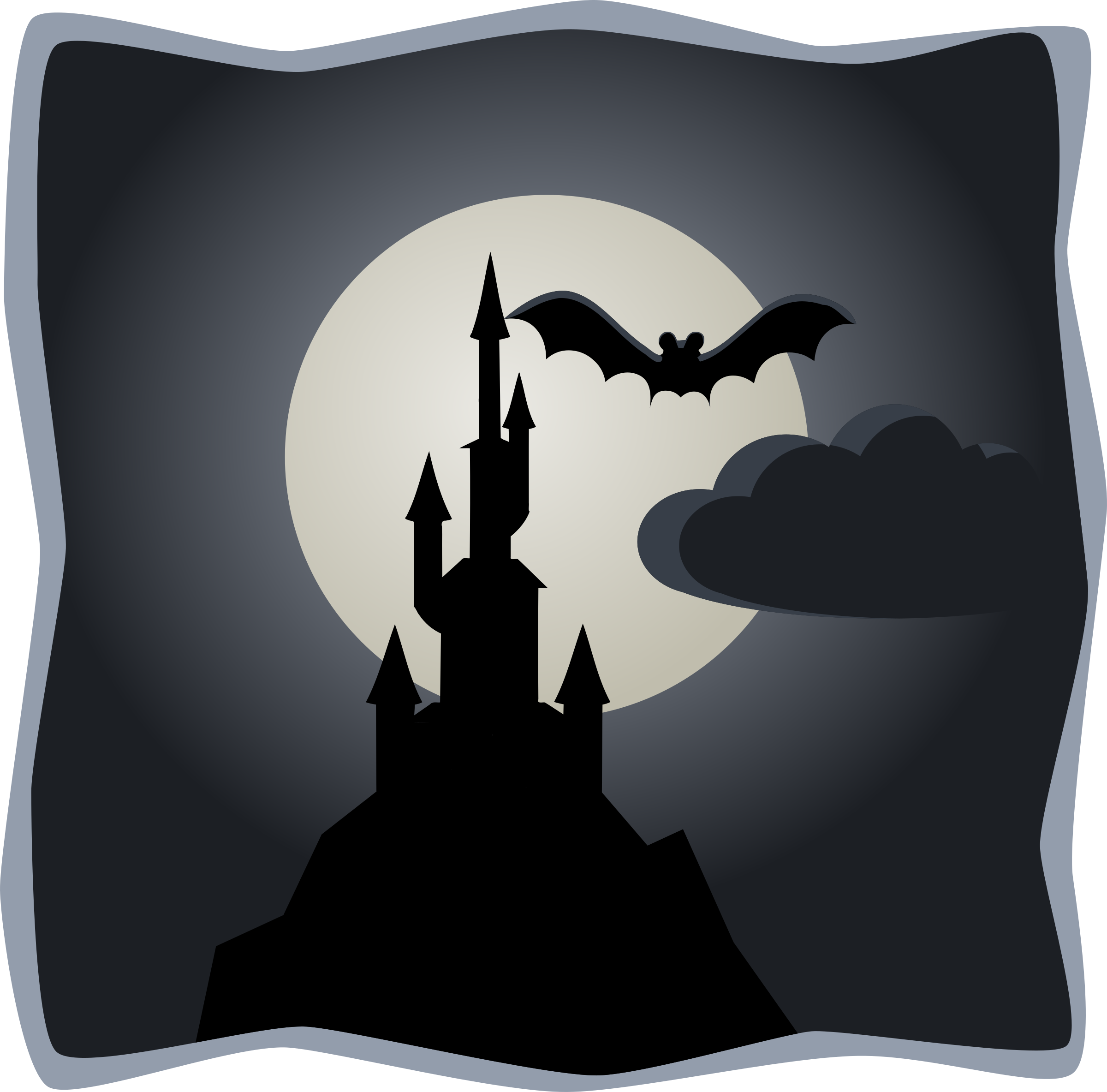 2400x2367 Spooky Castle In Full Moon Icons Png