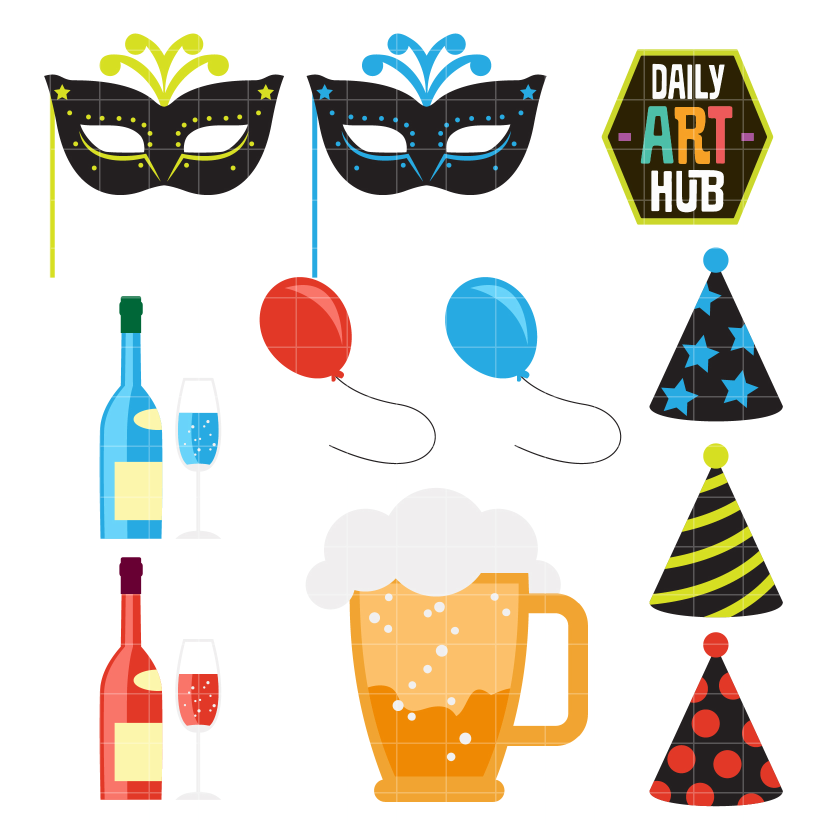 1650x1650 New Year's Eve Clip Art Set Daily Art Hub Free Clip Art Everyday
