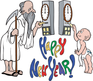 300x264 Father Time New Year Clip Art Merry Christmas And Happy New Year