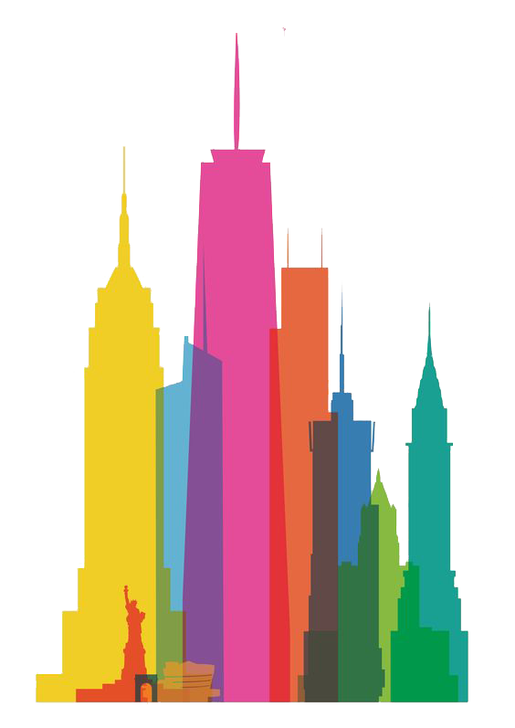 564x797 New York City Skyline Watercolor Painting Canvas Print Clip Art