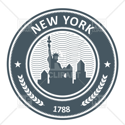 400x400 New York Stamp With Statue Of Liberty Royalty Free Vector Clip Art