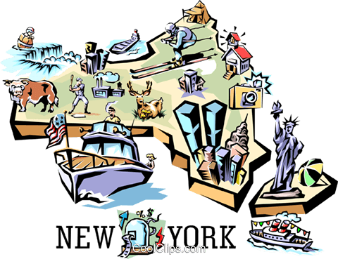 480x369 New York Vignette Map Royalty Free Vector Clip Art Illustration