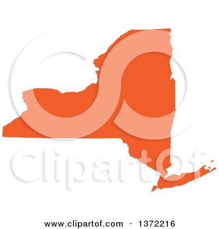 450x470 Clipart Of An Orange Silhouetted Map Shape Of The State Of New