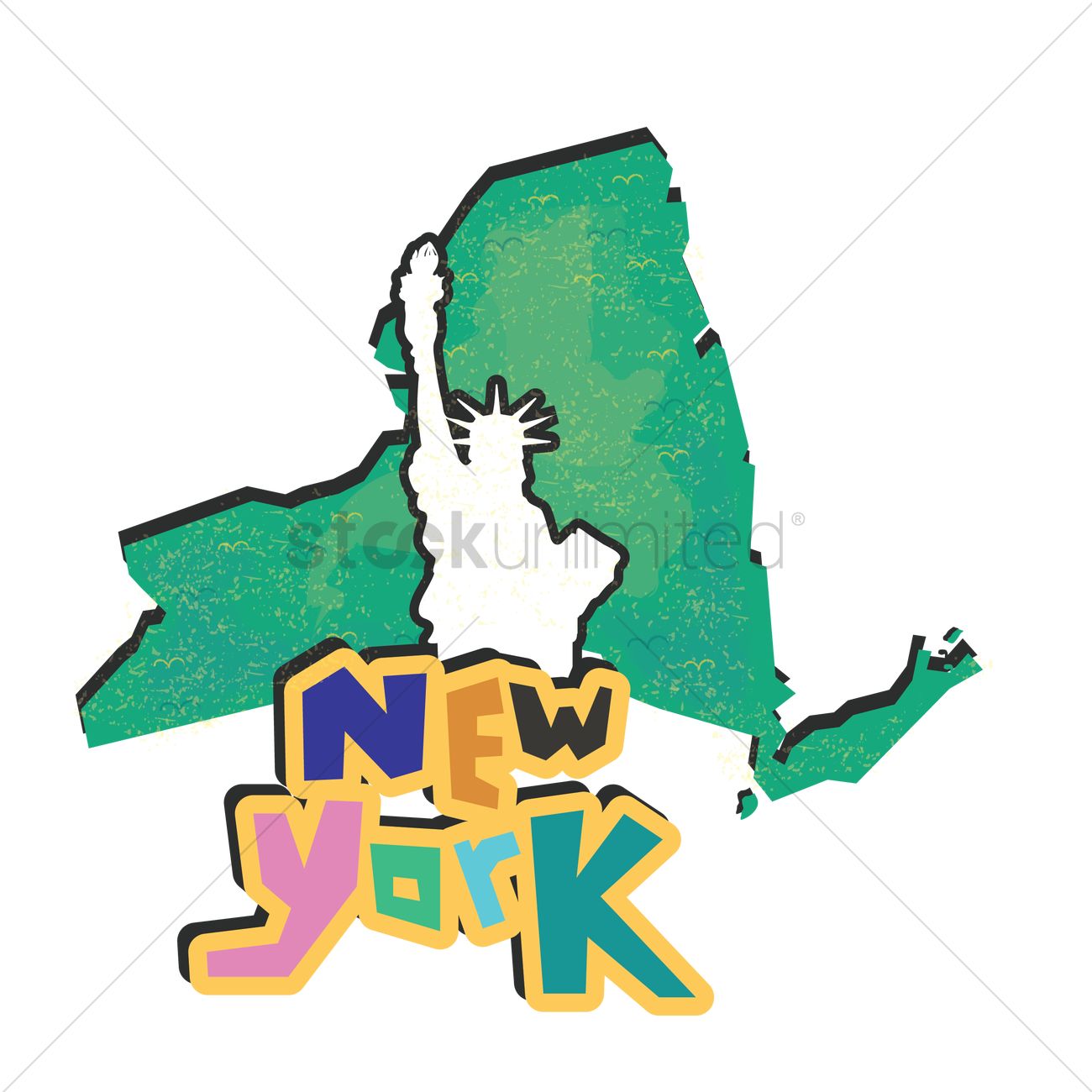 1300x1300 New York State Map Vector Image