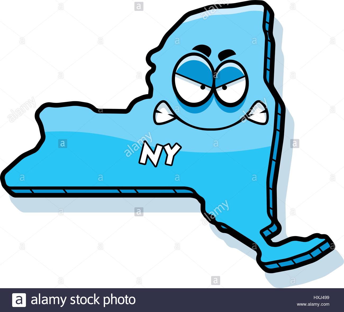 1300x1180 A Cartoon Illustration Of The State Of New York Looking Angry