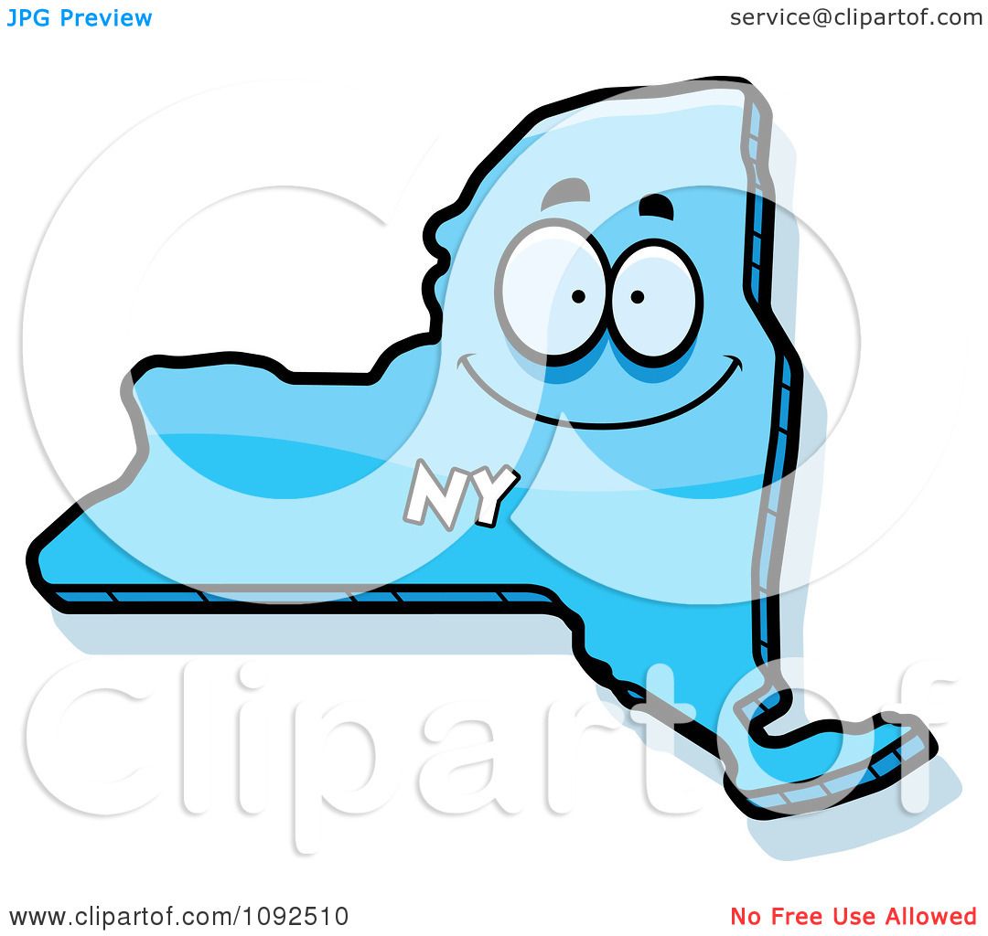 1080x1024 Clipart Happy Blue New York State Character