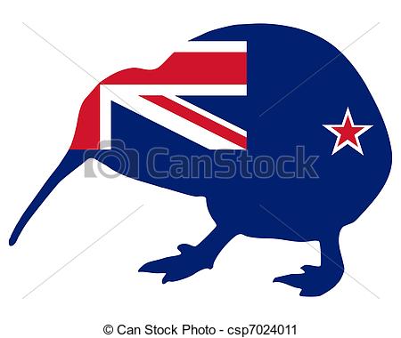 450x380 New Zealand Kiwi Vector Clip Art