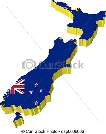 371x470 Vectors 3d Map Of New Zealand Clip Art Vector