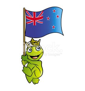 281x300 Happy Frog Holding Newzealand Flag Premium Clipart