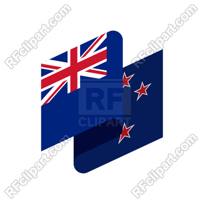 400x400 New Zealand Ribbon Flag Isolated Royalty Free Vector Clip Art