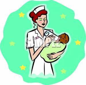 300x295 A Nurse Feeding A Bottle To A Newborn Baby