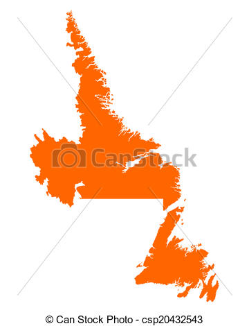 360x470 Map Of Newfoundland And Labrador Eps Vector