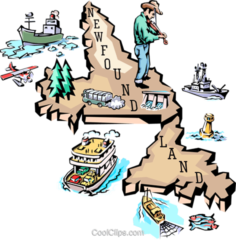 472x480 Newfoundland Map Royalty Free Vector Clip Art Illustration