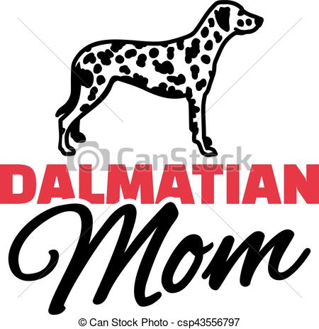 450x463 Dalmatian Mom With Dog Silhouette Eps Vectors