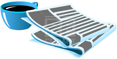 400x204 Morning Coffee And Newspaper Royalty Free Vector Clip Art Image