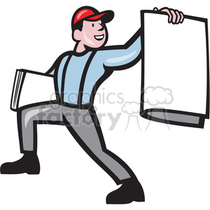 300x300 Royalty Free Newspaper Boy Selling News 391396 Vector Clip Art