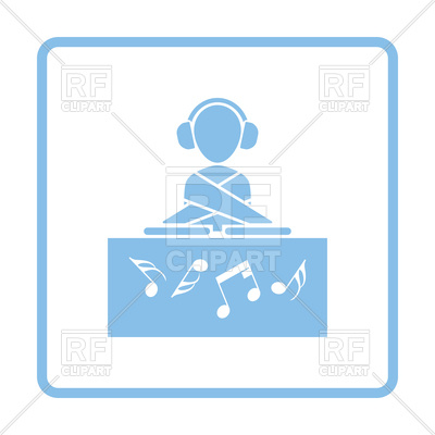 400x400 Blue Frame Design Of Night Club Dj Icon Royalty Free Vector Clip