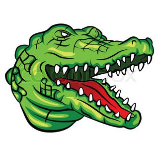 320x299 Strong Angry Alligator Mascot. Vector Clip Art Illustration. All