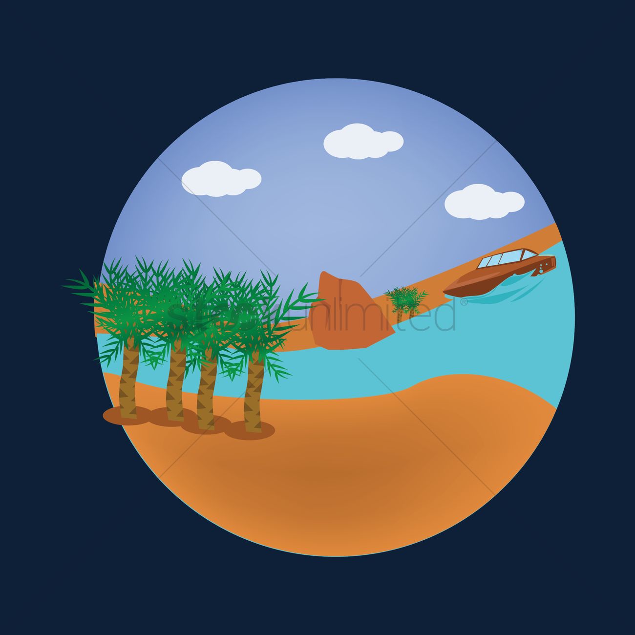 1300x1300 The Nile River Vector Image