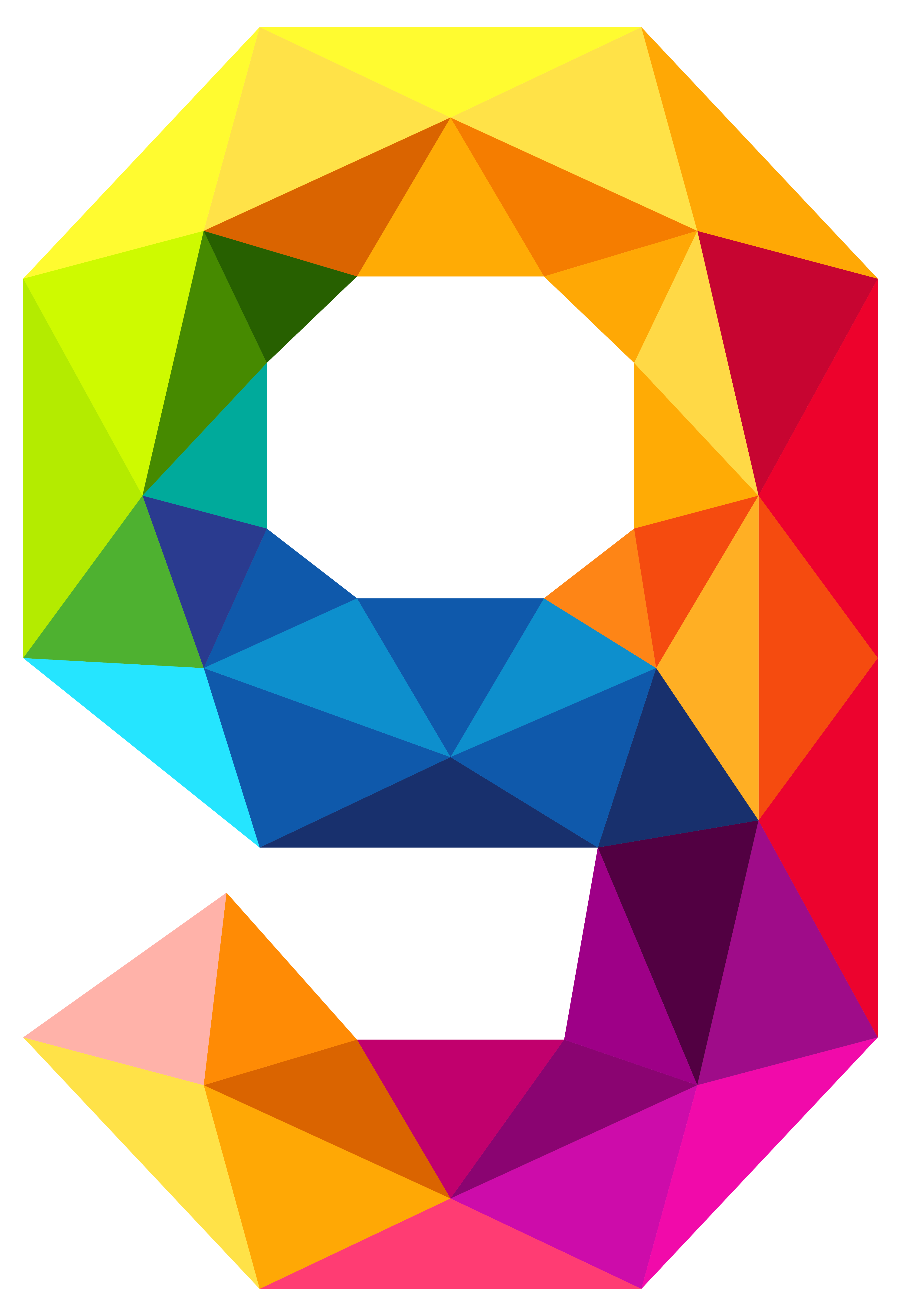 3879x5667 Colourful Triangles Number Nine Png Clipart Imageu200b Gallery