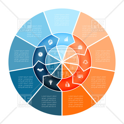 400x400 Template Infographic Numbered Nine Position Royalty Free Vector
