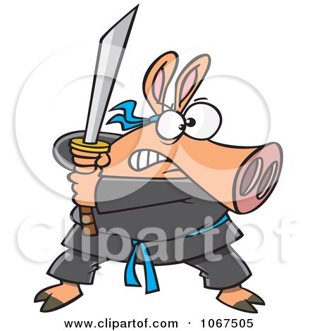 450x470 Royalty Free Vector Clip Art Illustration Of A Ninja In Blue