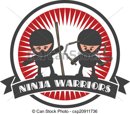 450x396 Editable Ninja Cartoon Label Sticker Vector Graphic Art Vectors
