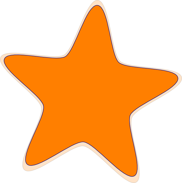 594x595 Orange Star Clipart